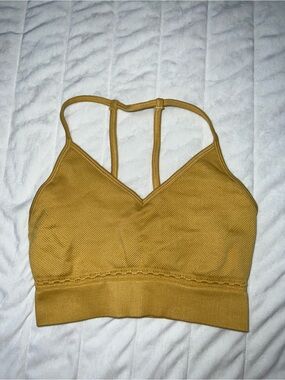 Gymshark-Mustard Yellow Seamless Ribbed Bralette